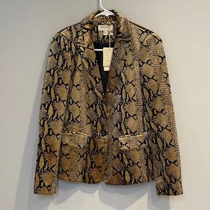 NWT Anthropologie See U Soon Snakeskin Print Blazer Size S